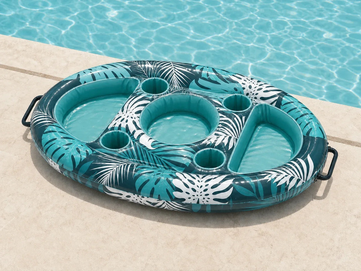 Fresh Aqua Poolora Float Tray beside a swimming pool