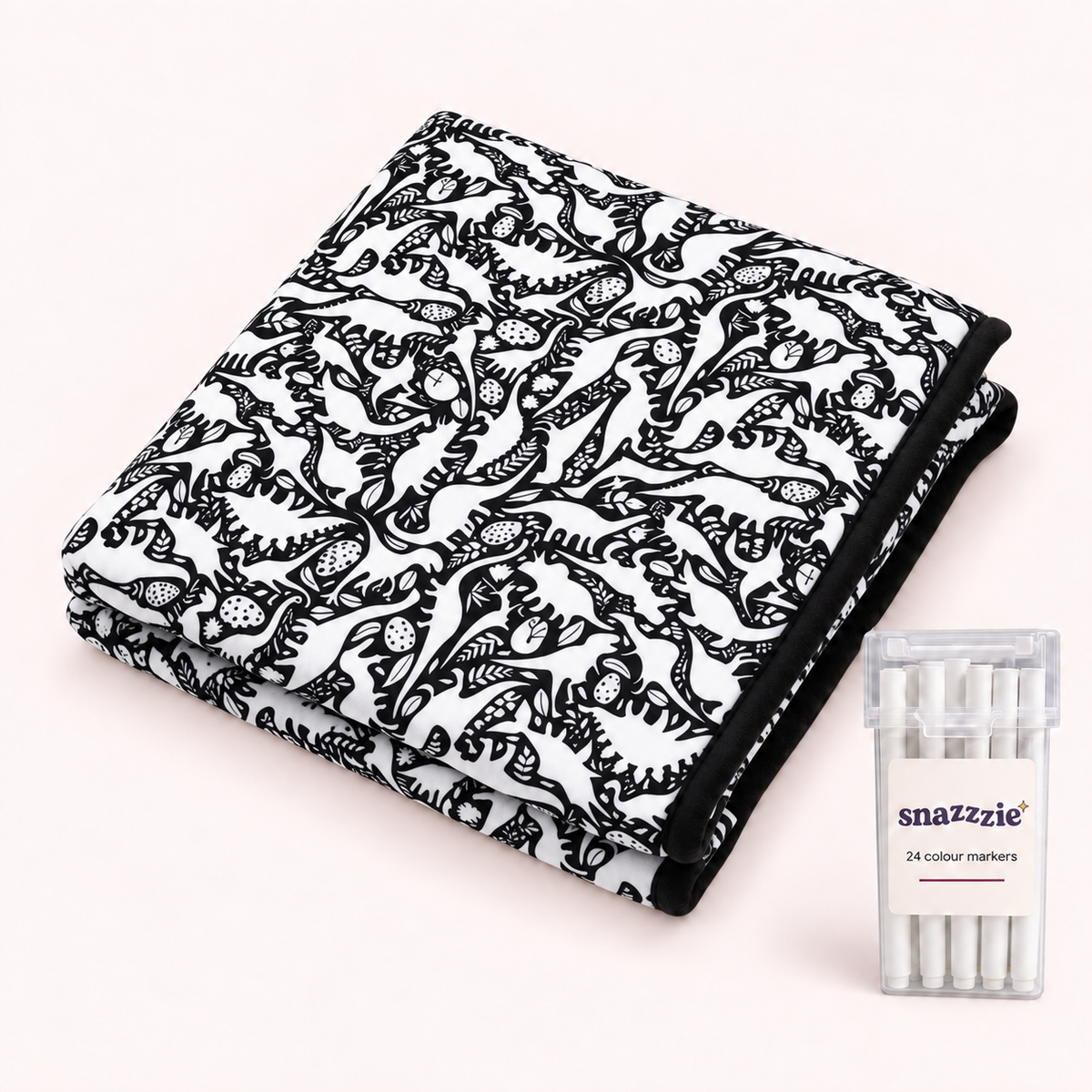 Dino Days coloring blanket with 24 markers