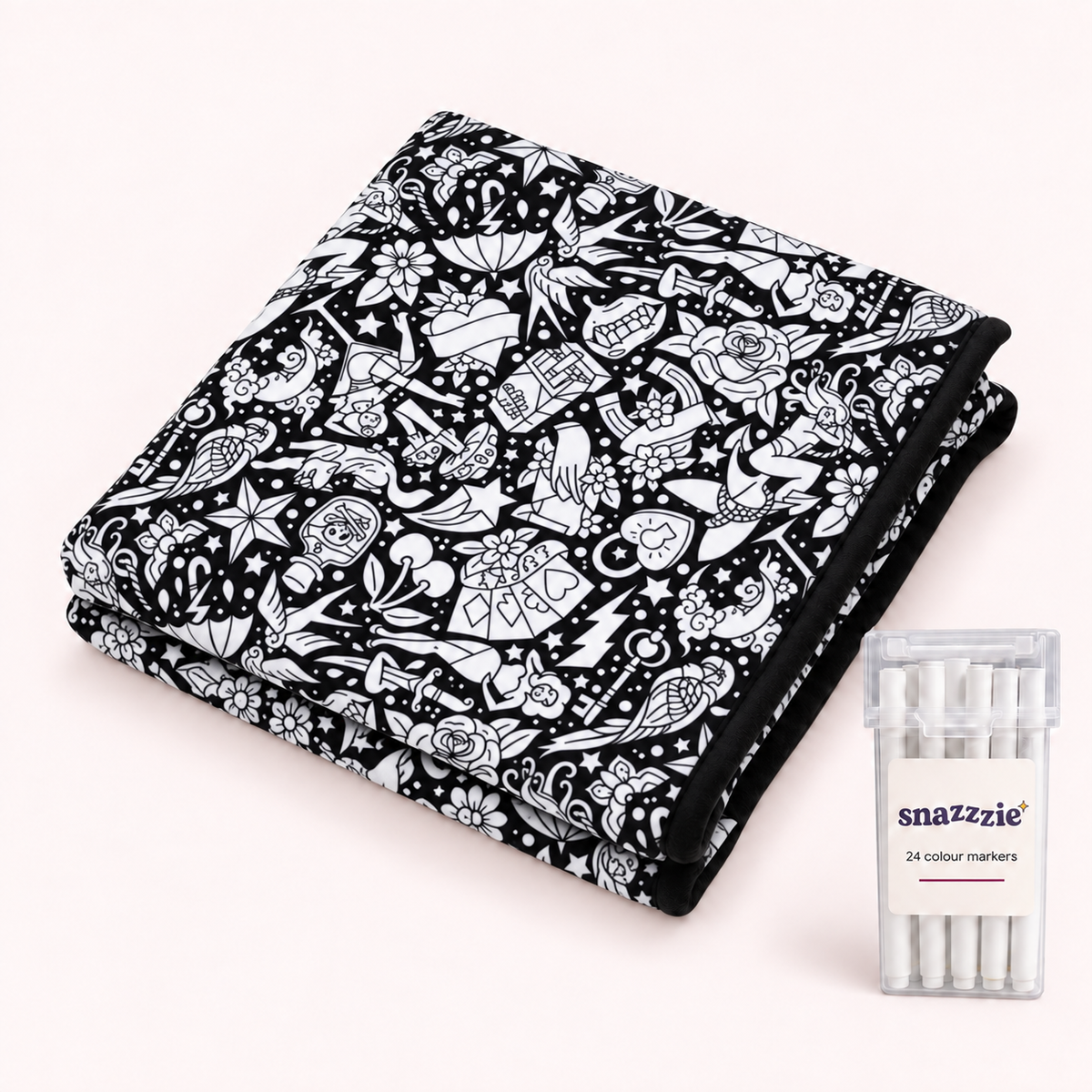 Heart & Soul coloring blanket with 24 markers